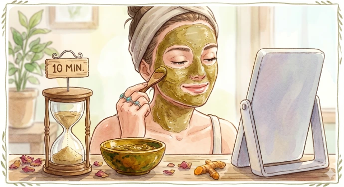 natural face pack being applied on face